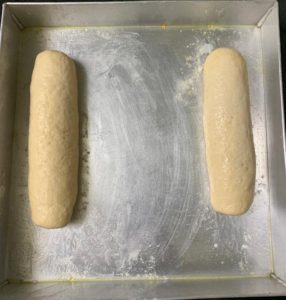 Dough shaped and kept for proofing